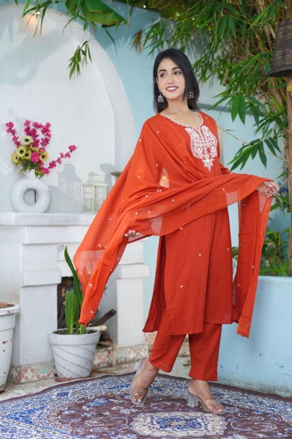 p r clothing modern pattern cotton flex readymade combo dupatta set salwar kameez in wholesale surat