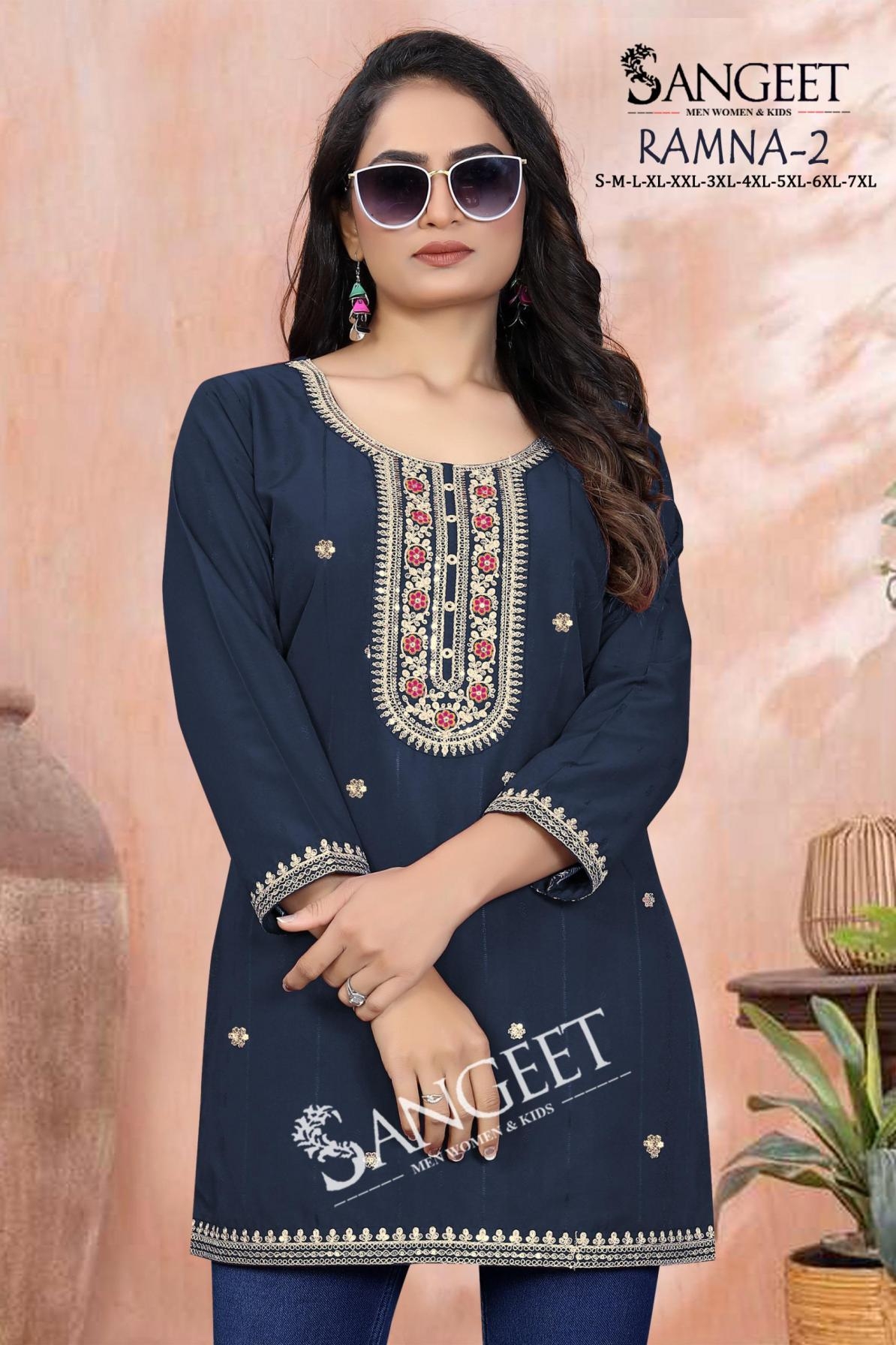 p r clothing ramna vol 2 series 1001 to 1008 rayon hit design readymade short kurti in wholesale surat
