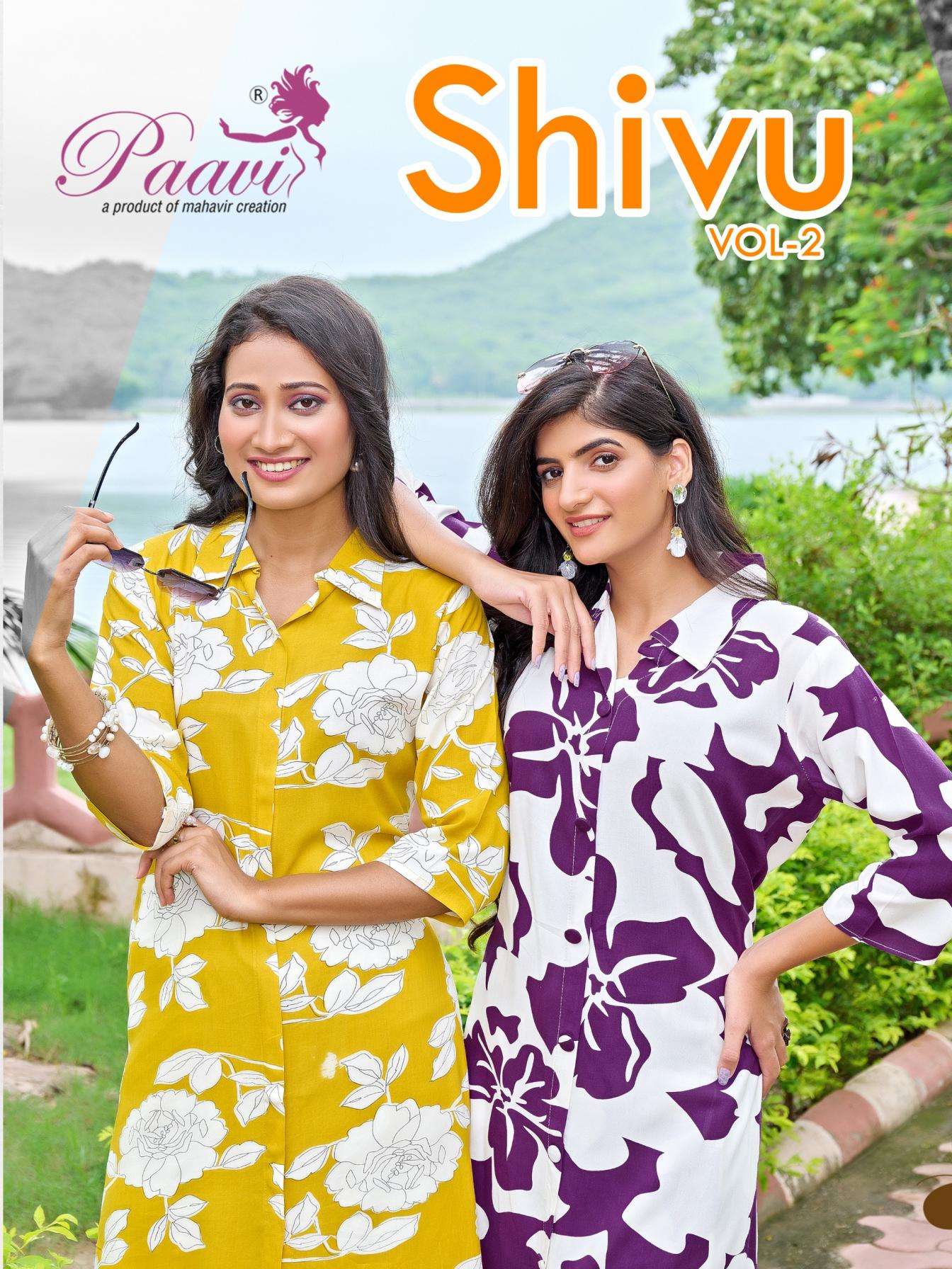 paavi shivu vol 2 series 1001 to 1010 rayon readymade classic kurti with pant in wholesale surat