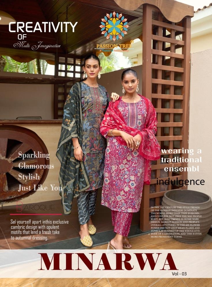 passion tree minarwa vol 3 series 3001 to 3007 capsule print readymade big size suit in wholesale surat