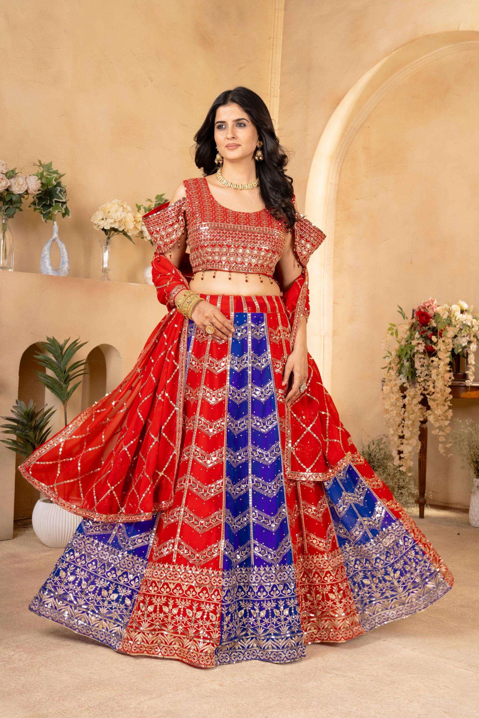 pr clothing 9231 faux georgette sequence wedding lehenga in wholesale surat