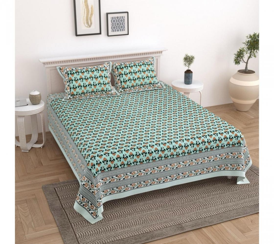 pr clothing angel cotton prints readymade amazing bedsheet with 2 pillow covers in wholesale surat