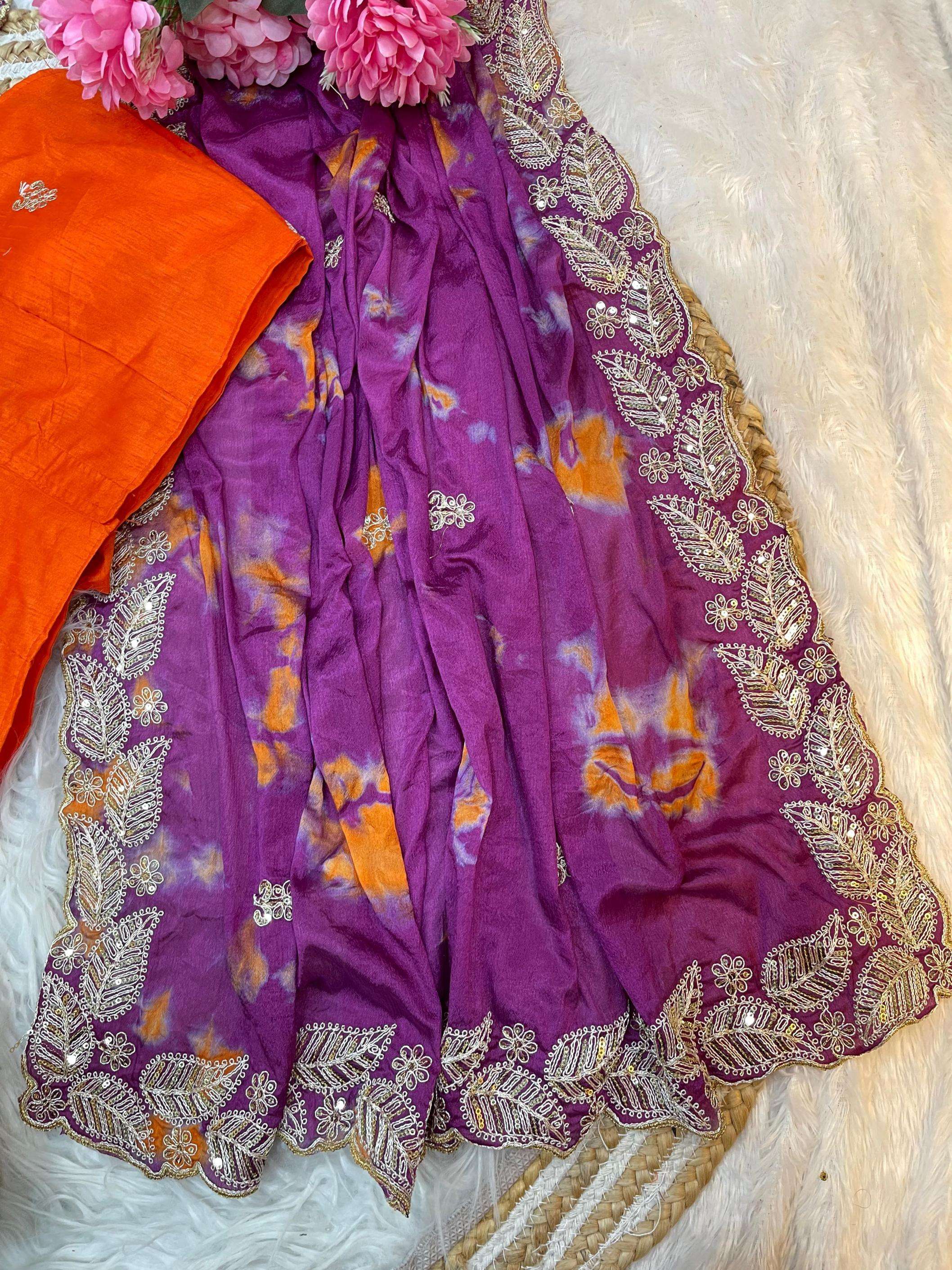 pr clothing kc 159 chinon elegant style fancy sarees in wholesale surat