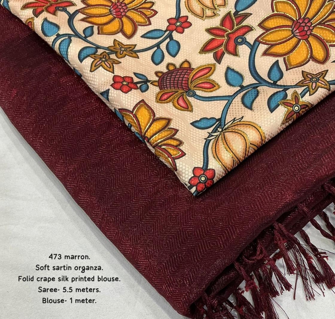pr clothing kc 473 sartin organza hit design fancy saree in wholesale surat