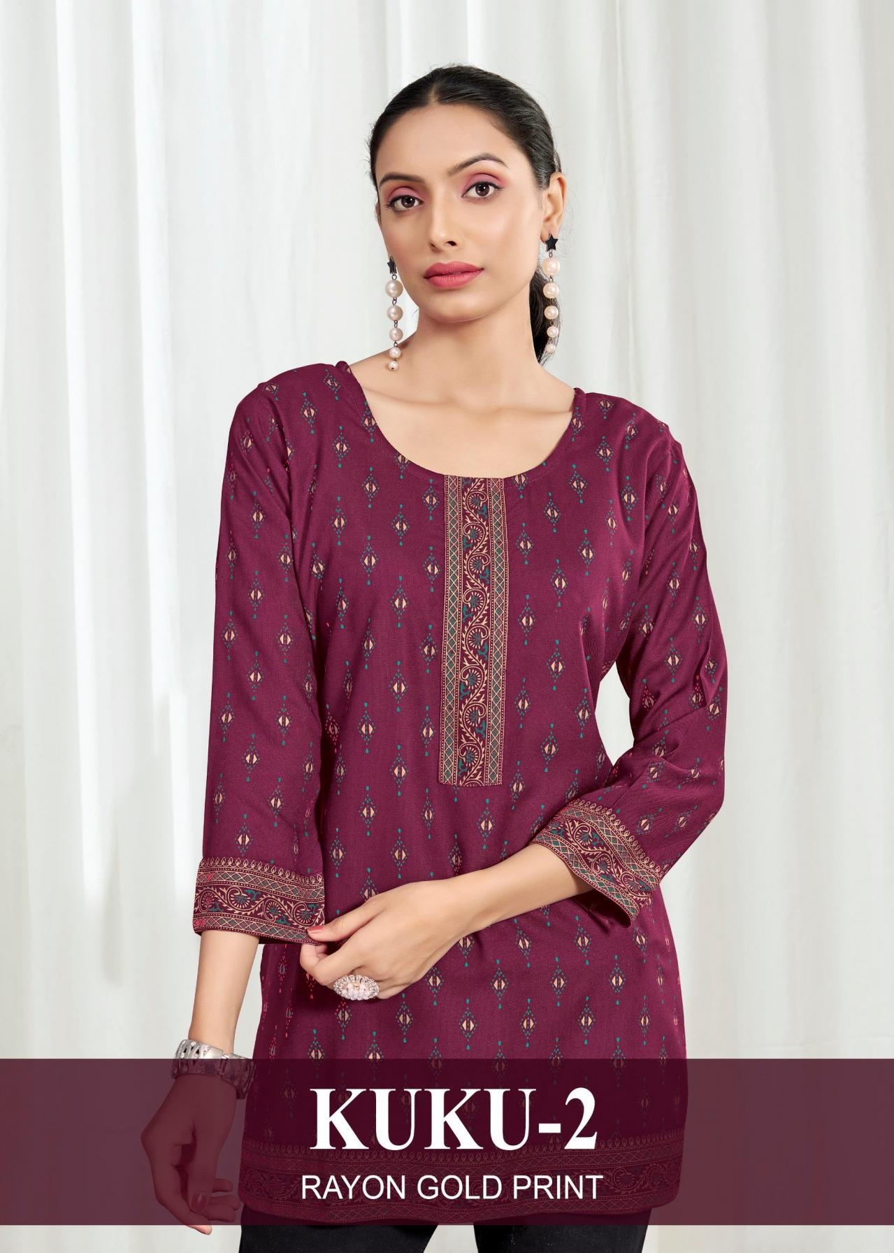 pr clothing kuku vol 2 series 1001 to 1008 rayon unique kurti in wholesale surat