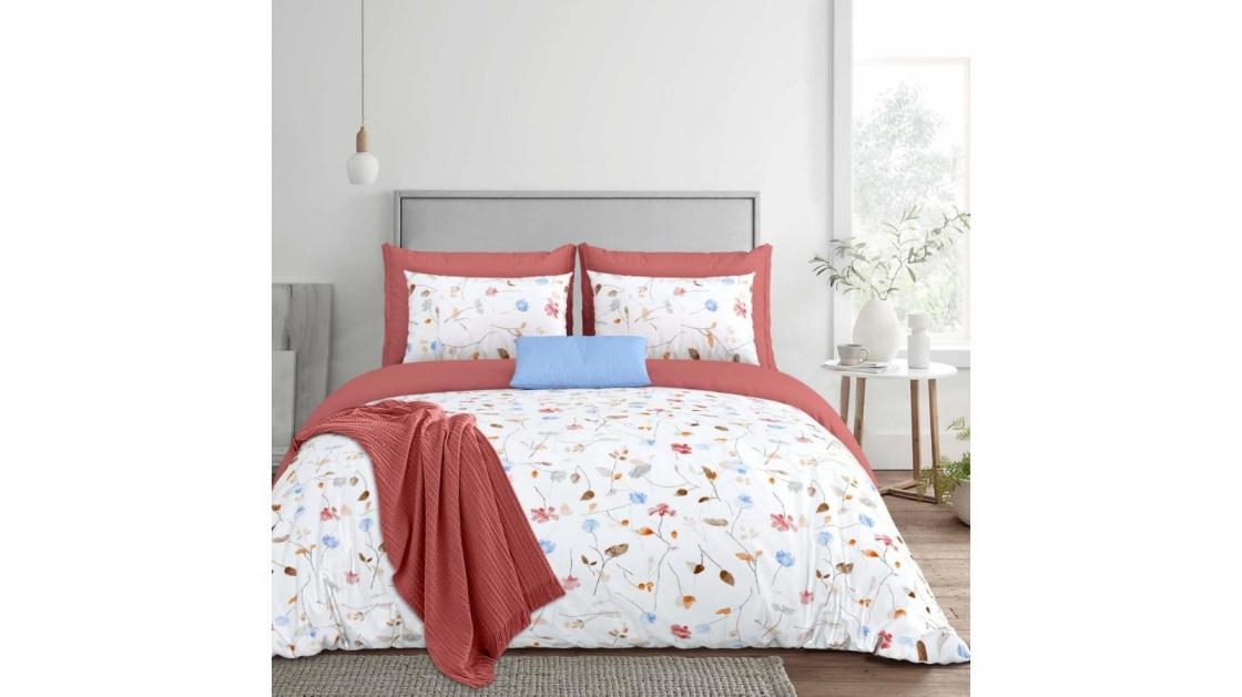 pr clothing lilac box cotton king size readymade fancy double bedsheets with 2 pillow cover in wholesale surat