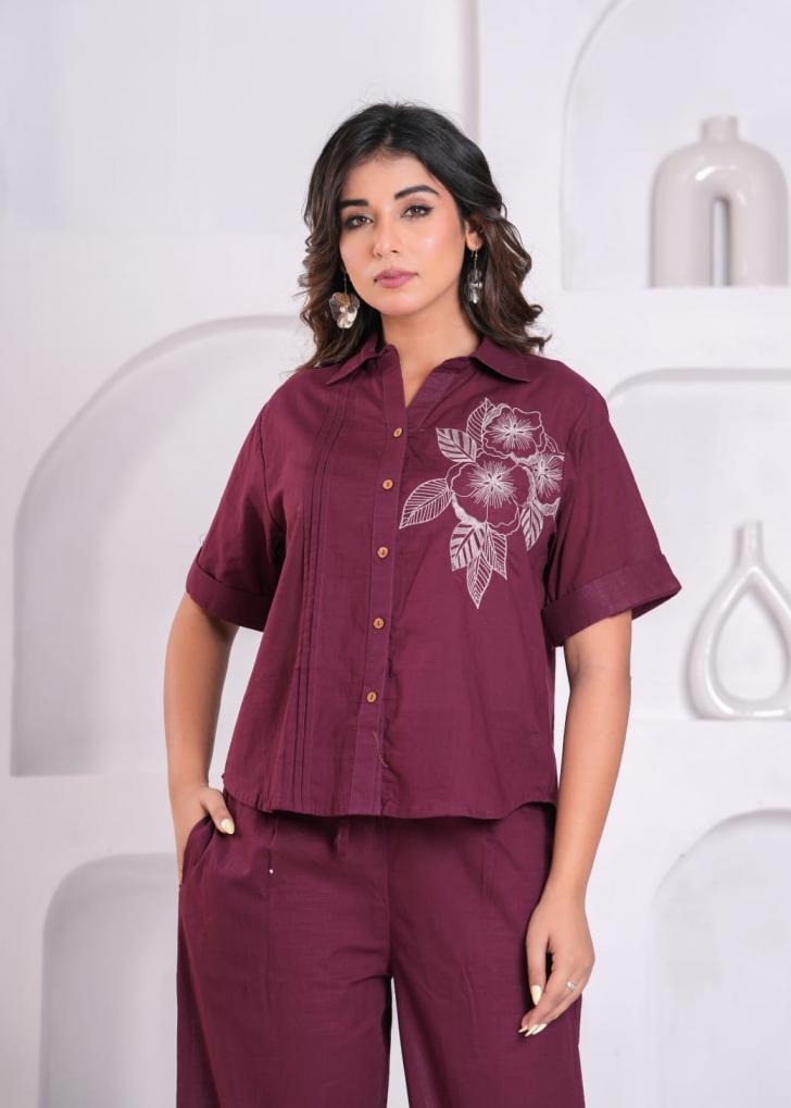 pr clothing modern pattern cotton readymade classic combo co-ord set in wholesale surat