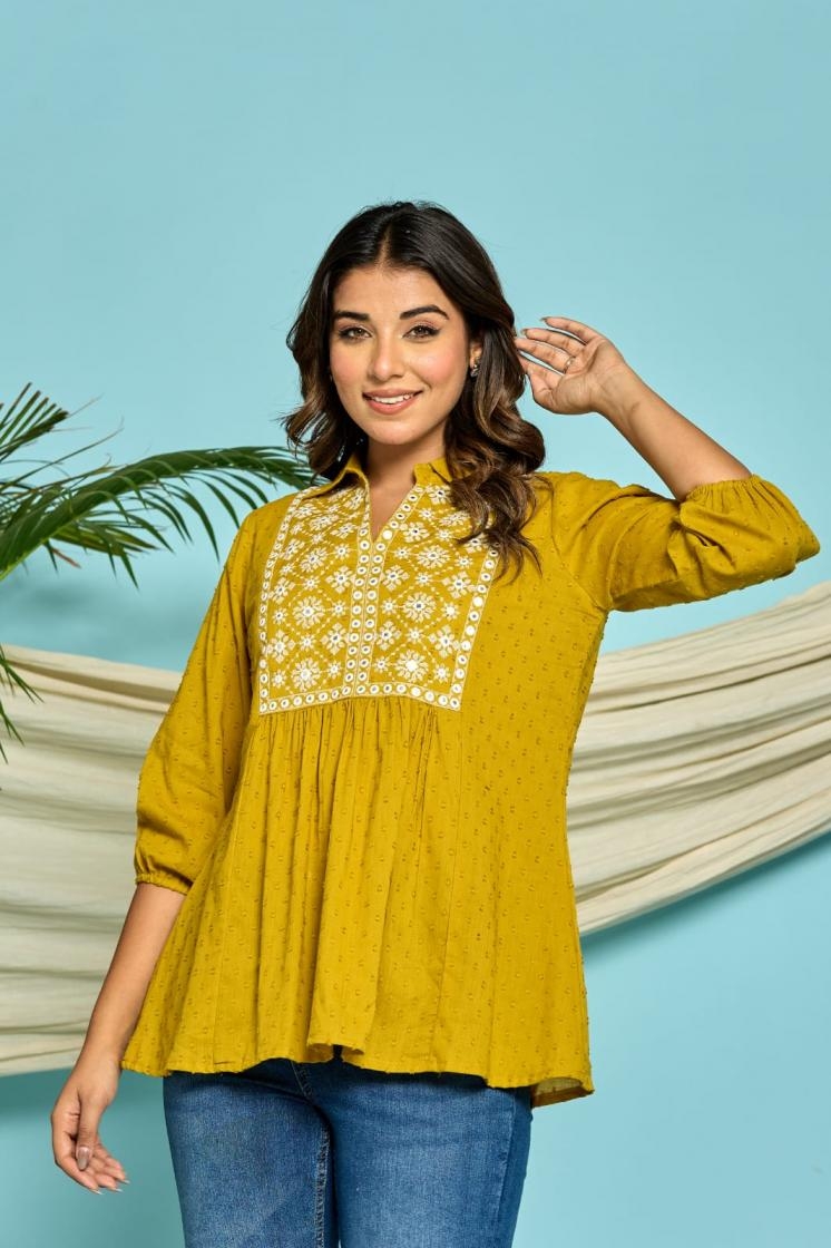 pr clothing modern pattern cotton readymade western short tops combo set in wholesale surat