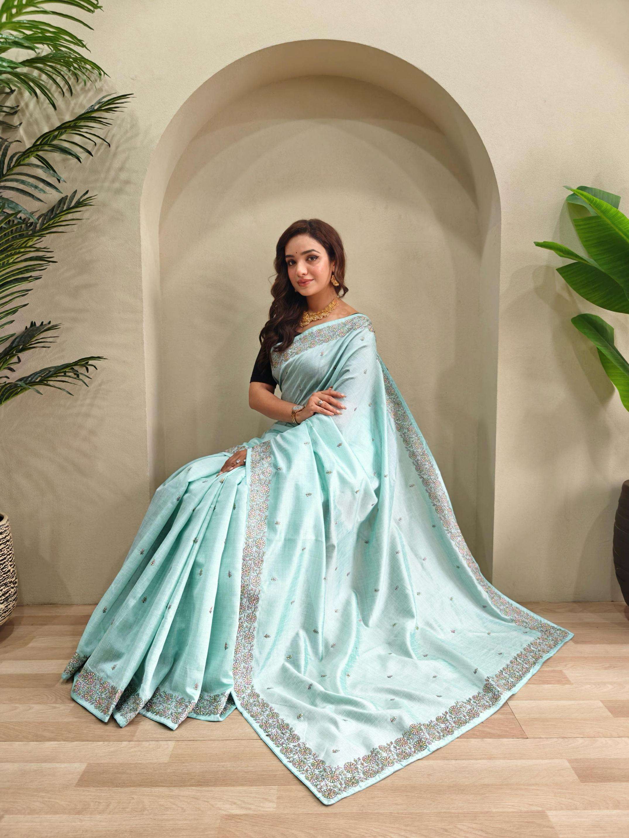 pr clothing naisha loom tussar gorgeous look saree in wholesale surat