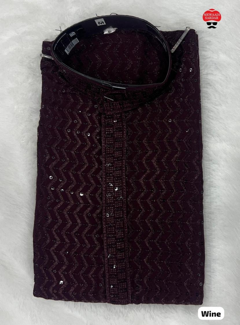 pr clothing sparkle rayon sequins work readymade classic look kurta for mens in wholesale surat