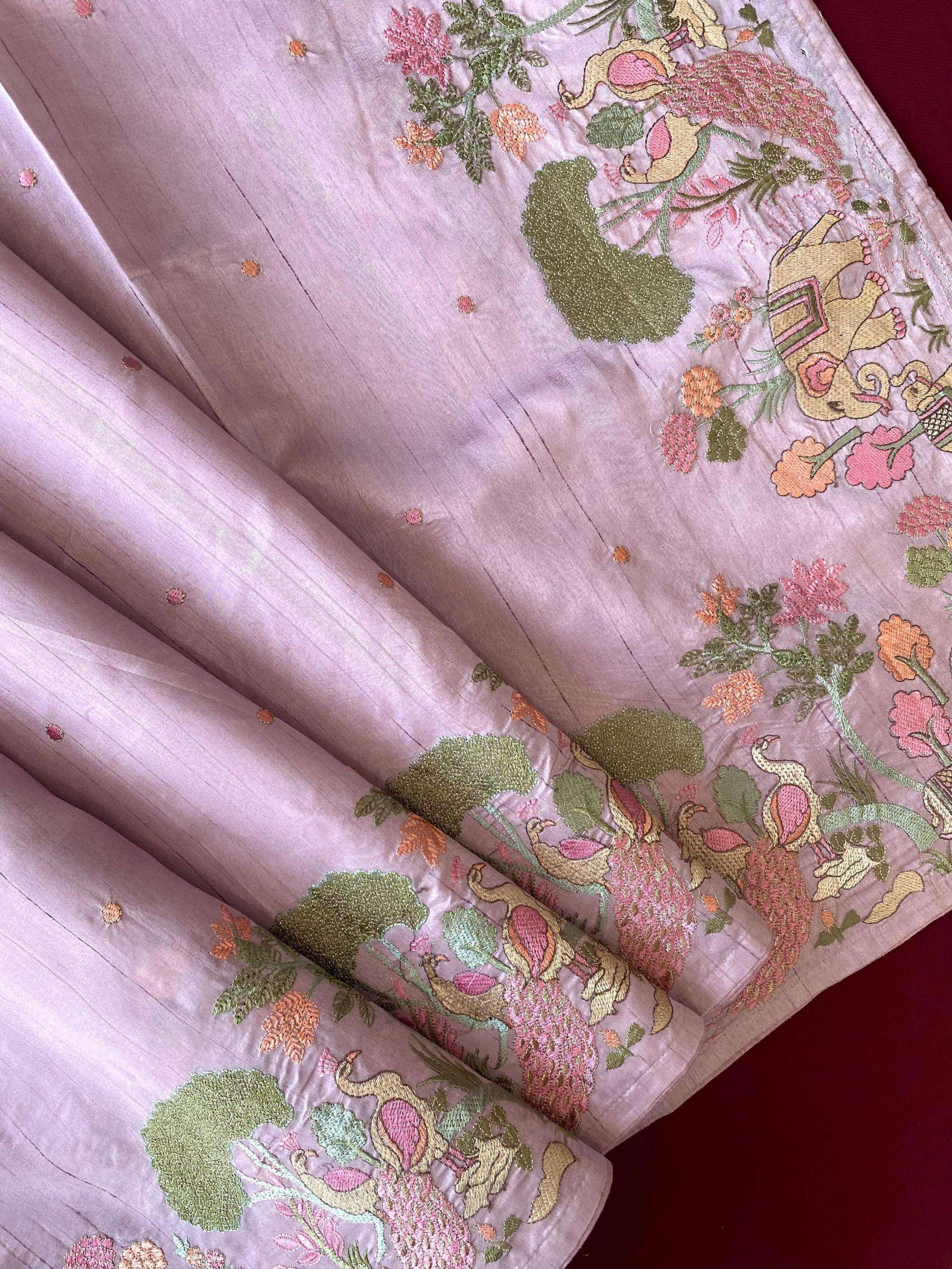 pr clothing spring valley loom tussar pretty look saree in wholesale surat