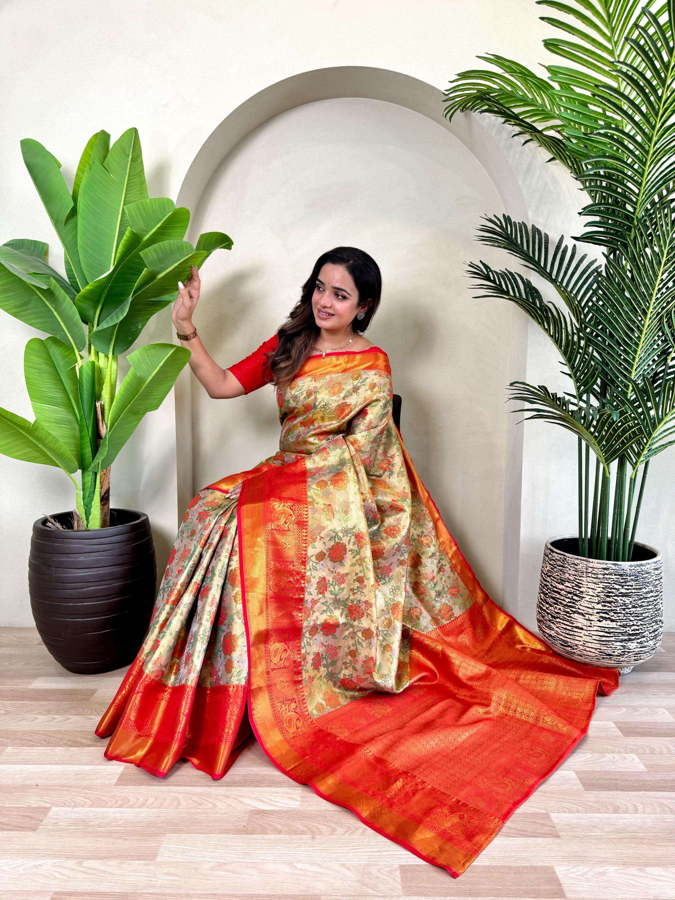 pr clothing sujata hit design kanchipuram silk weaving saree in wholesale surat