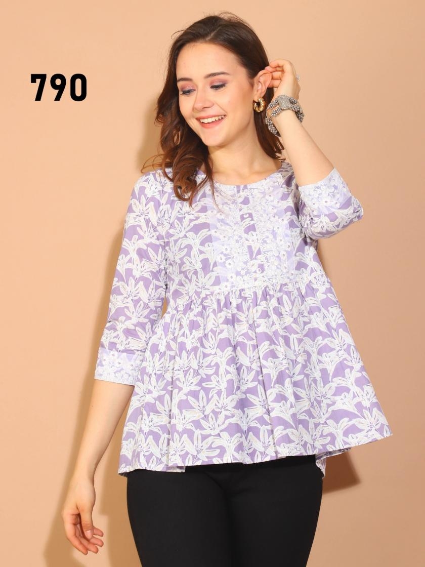 pr clothing top series 703 to 798 cotton design readymade western tops in wholesale surat