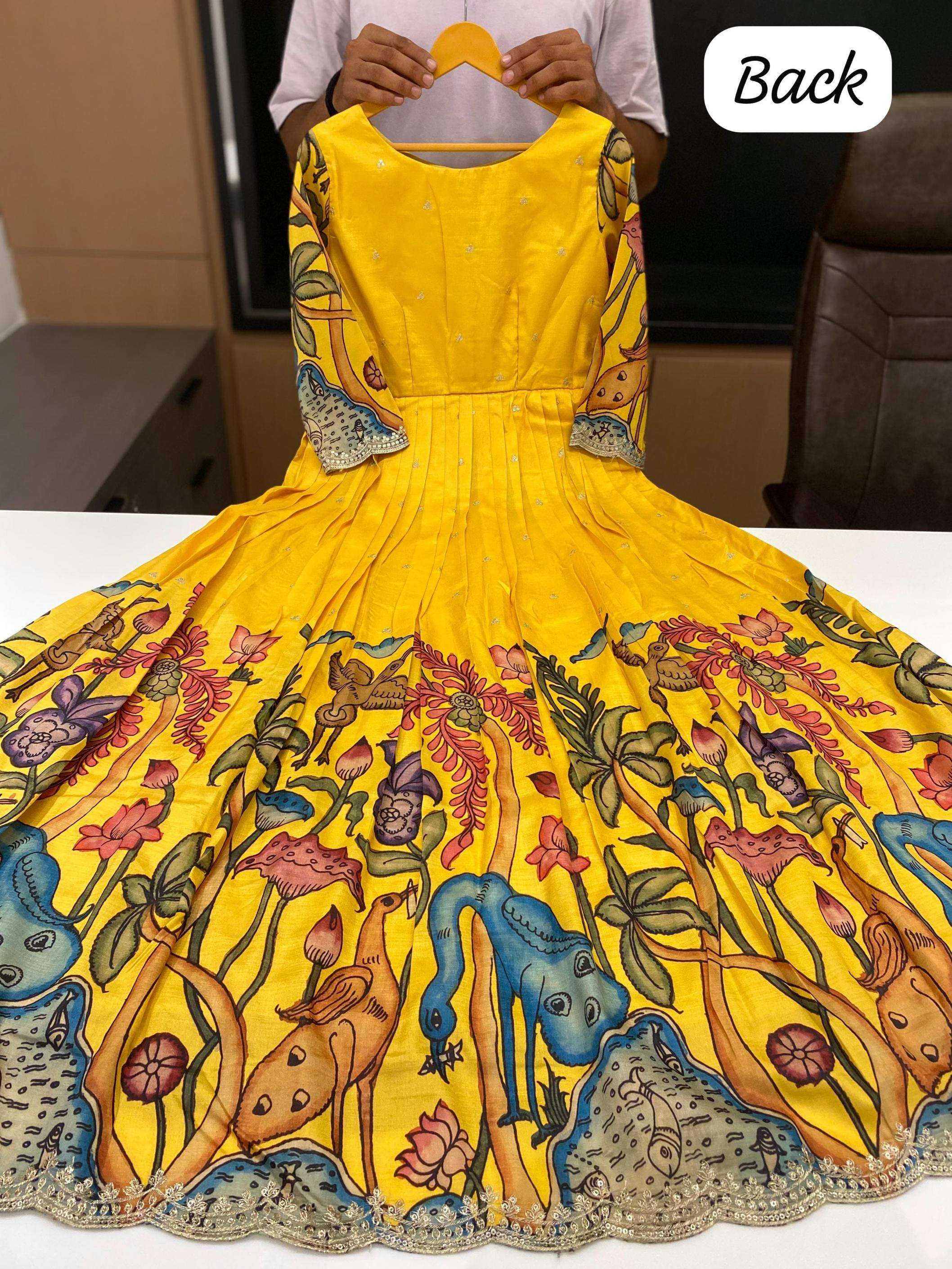 pr clothing w2000-02 silk blend readymade elegance gown for girls in wholesale surat