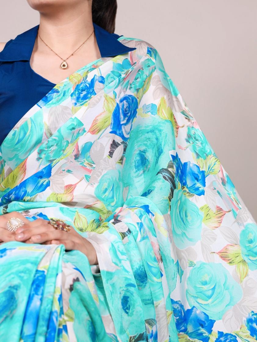 pr clothing ynf7017 new launch dull satin floral print casual saree in wholesale surat