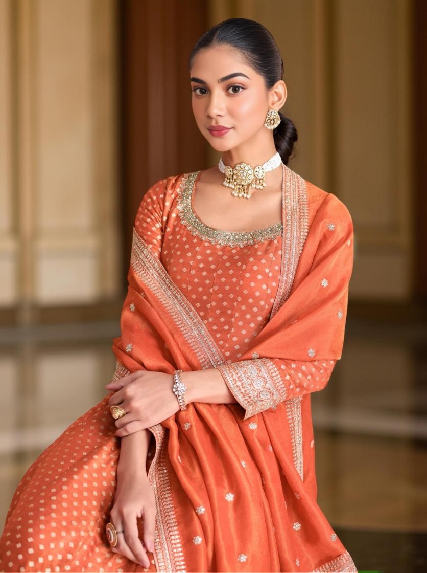 pr clothing zeeya vol 4 series 10215 to 10216 viscose banaras simar jacquard readymade gown with dupatta in wholesale surat