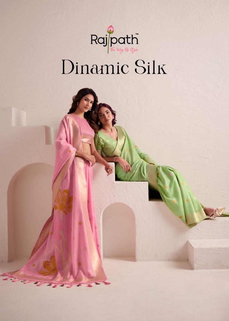 rajpath dinamic silk series 492 to 497 linen pretty look saree in wholesale surat