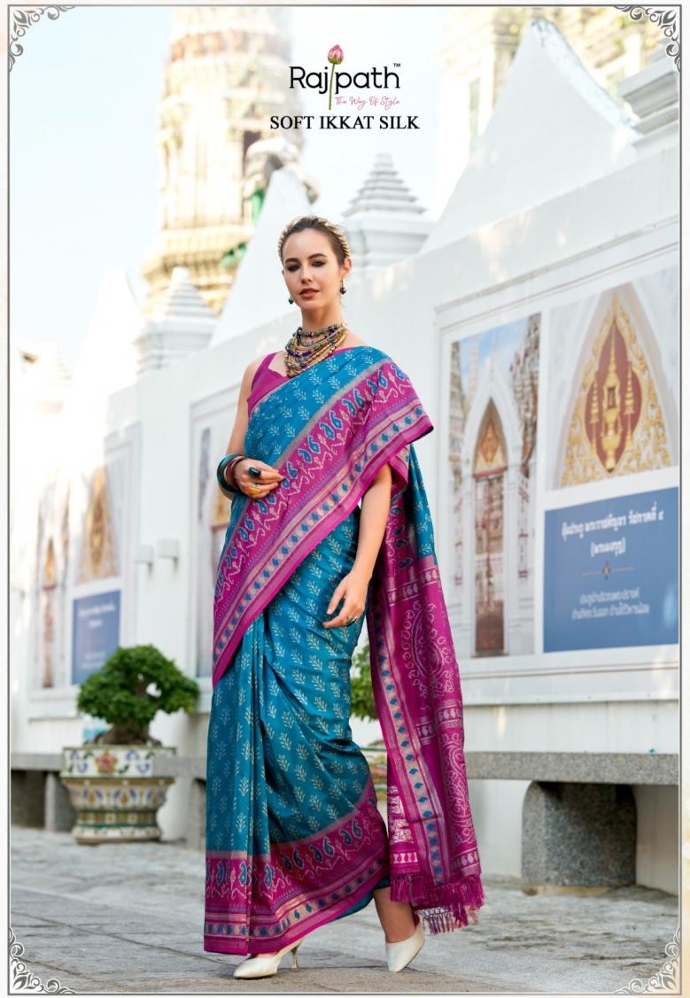 rajpath launch taj mahal vol 2 series 163 to 170  ikkat silk zari weaving saree in wholesale surat