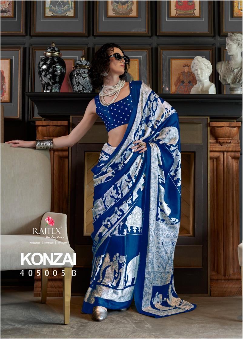 rajtex konzai 405005 to 405005 B satin crape pretty look saree in wholesale surat