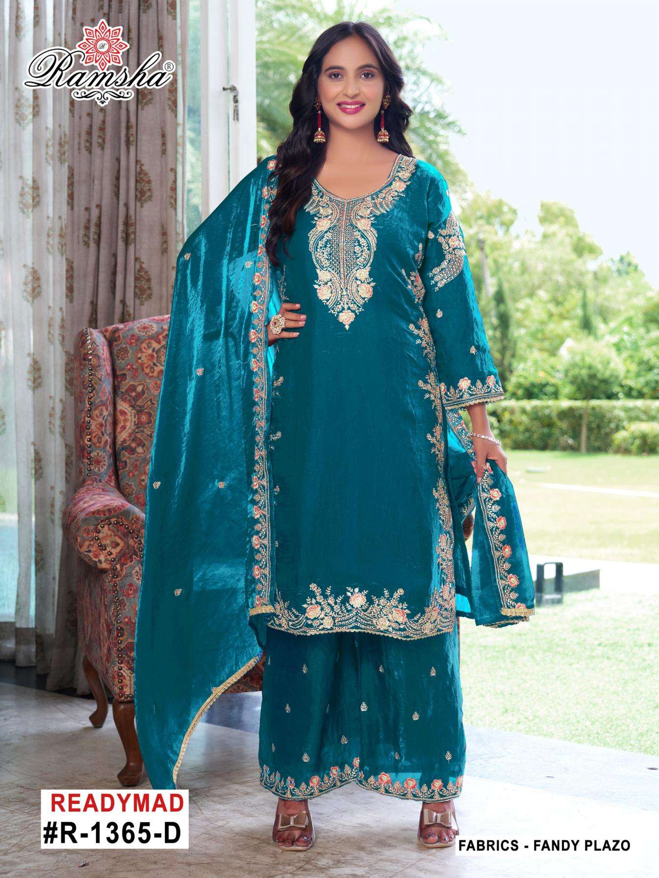 ramsha 1365 nx A to D fandy readymade designer pakistani plazzo kurti with dupatta in wholesale surat