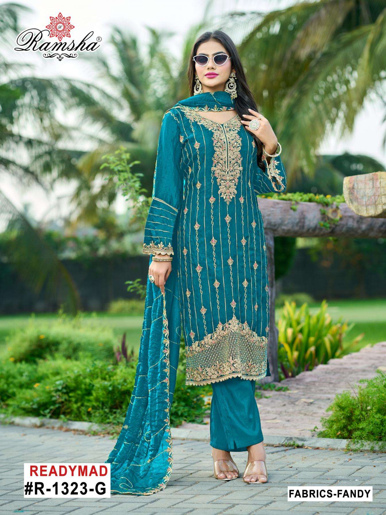 ramsha nx r 1323 efgh fandy readymade pakistani suit in wholesale surat