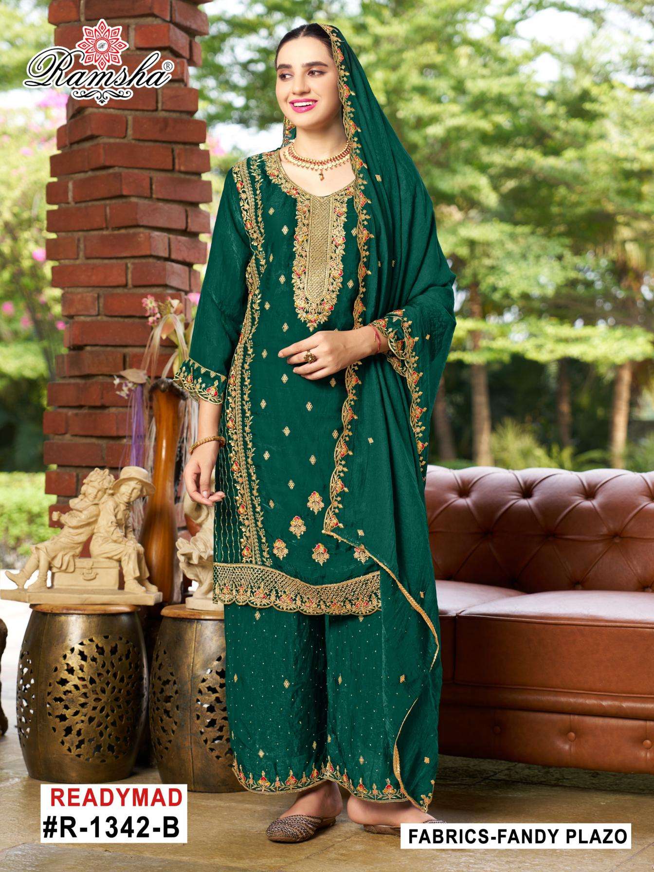 ramsha r 1342 A to D nx fandy readymade modern pakistani plazzo suit in wholesale surat