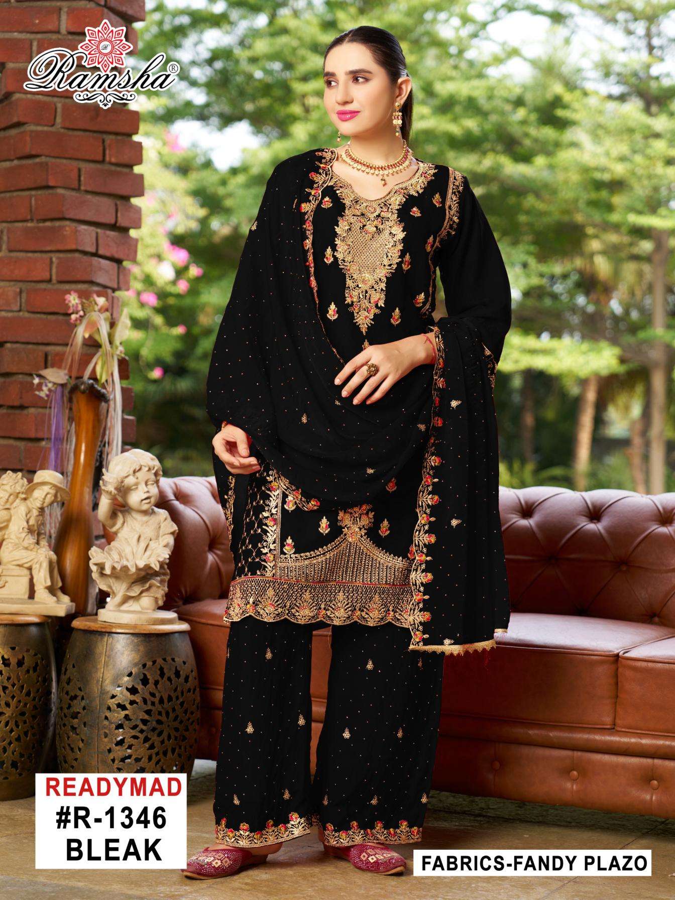 ramsha r 1346 nx readymade designer fandy pakistani plazzo suits in wholesale surat