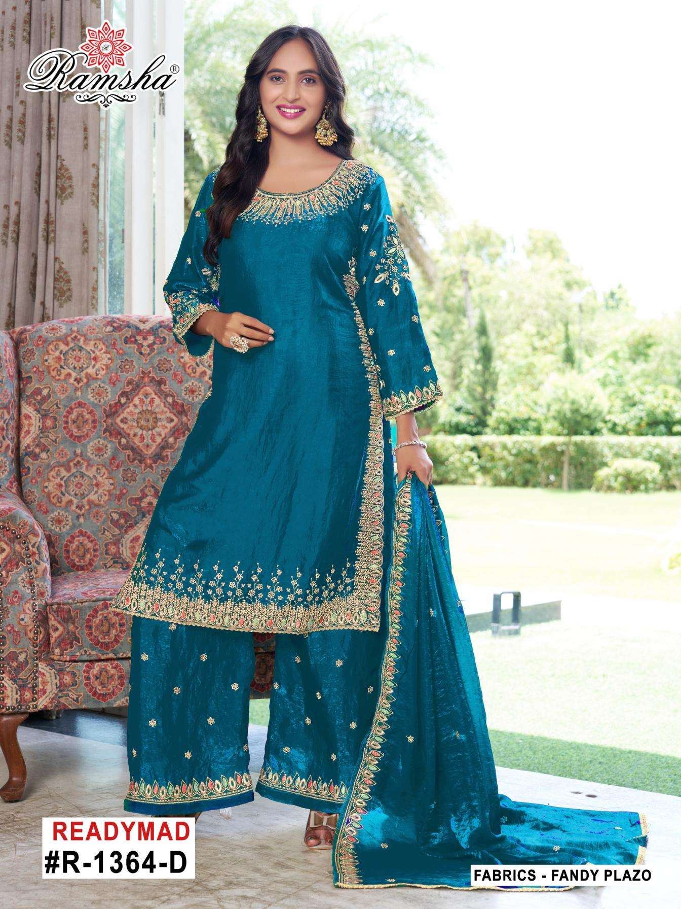 ramsha r 1364 nx A to D hit design fandy readymade pakistani plazzo suit in wholesale surat