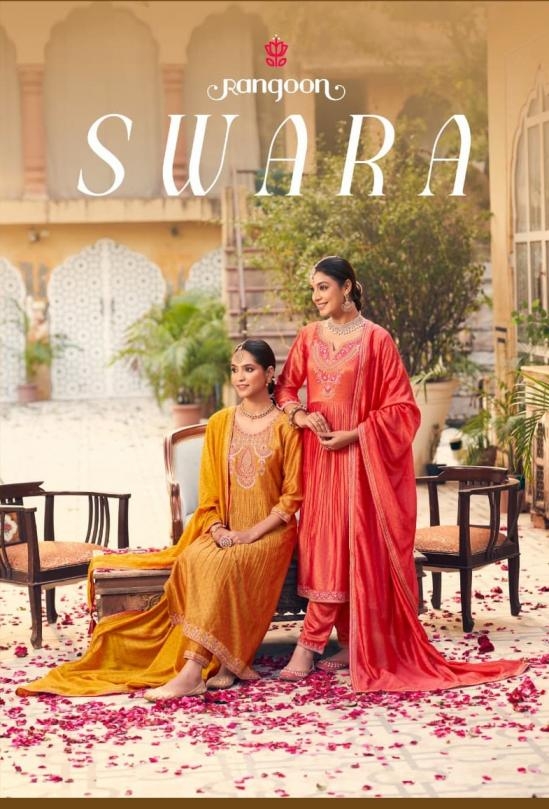 rangoon swara series 5991 to 5994 silk readymade traditional anarkali suit for womens