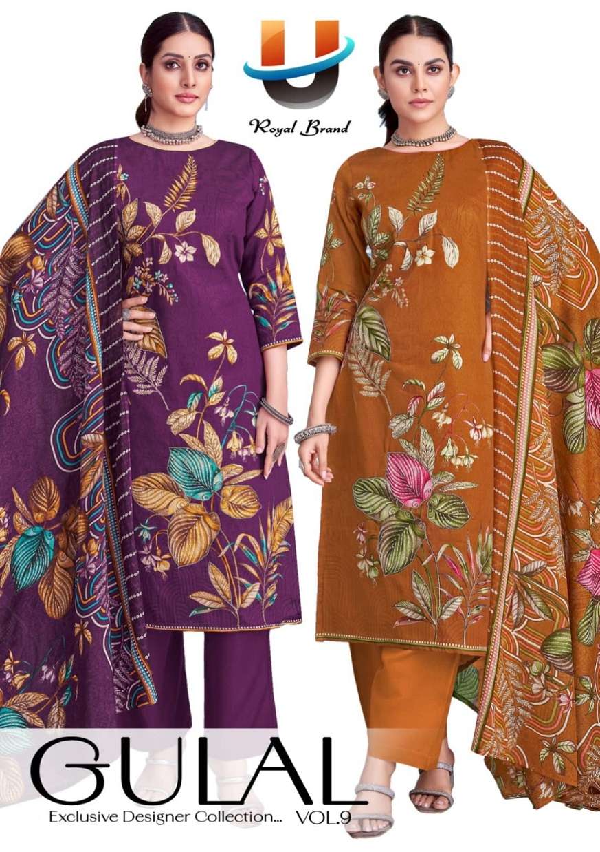 Royal Gulaal Vol-9 series 9001 to 9008 cotton salwar kameez in wholesale surat