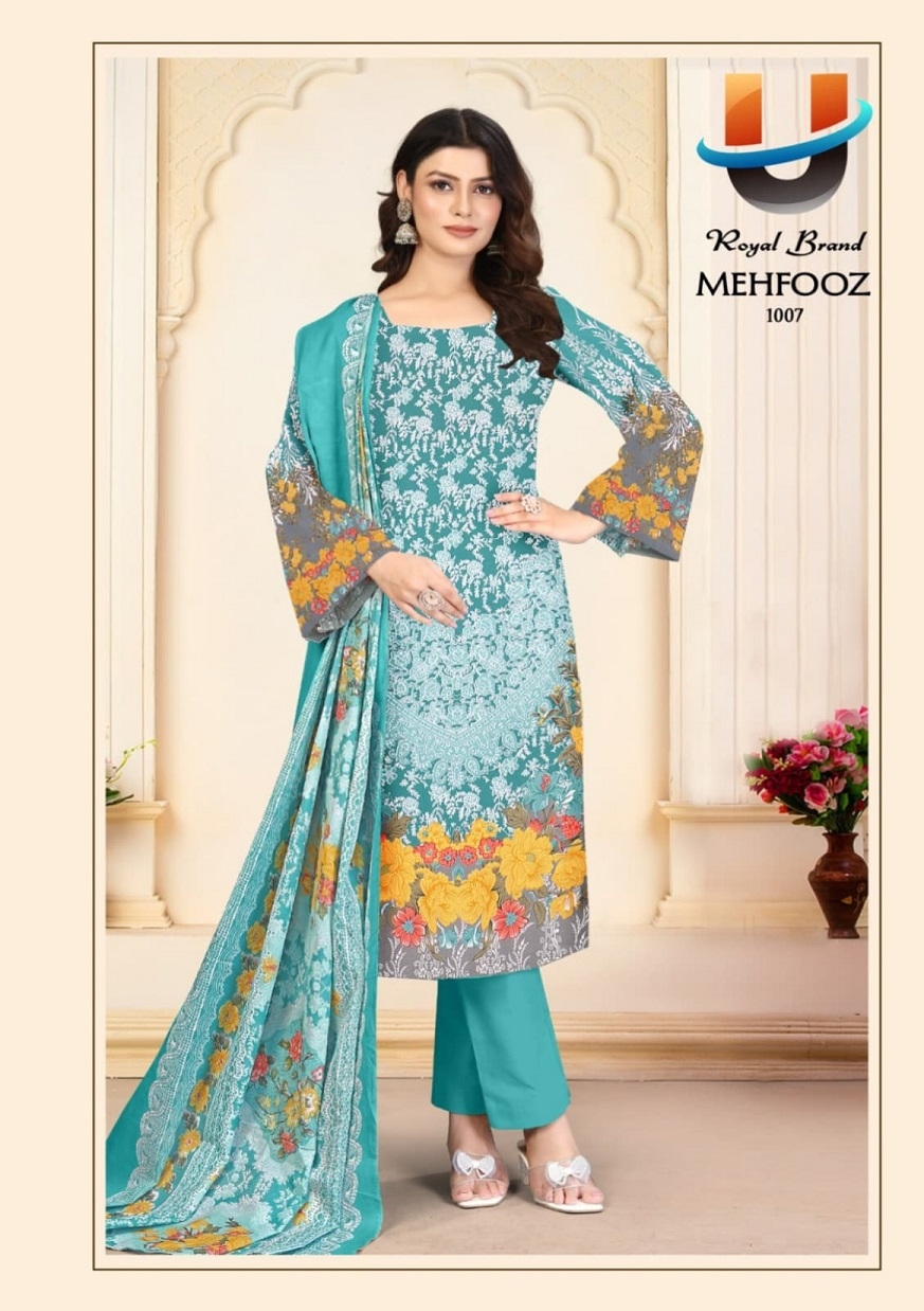 Royal Mehfooz Vol-1 series 1001 to 1008 cotton Karachi style salwar kameez in wholesale surat
