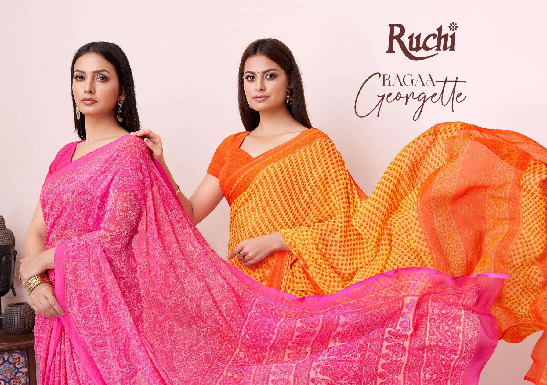 ruchi ragaa georgette vol 19 series 49801 to 49803 pretty look saree in wholesale surat