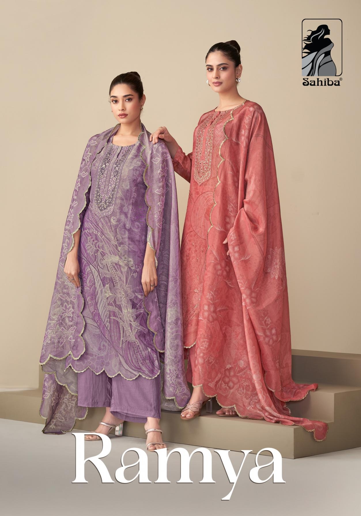 sahiba ramya series 1598 to 1546 unique colours simmer tissue suits in wholesale surat