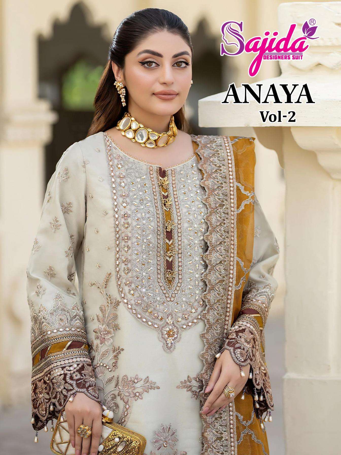 sajida anaya vol 2 series 1051 to 1053 georgette ocassion wear suit in wholesale surat