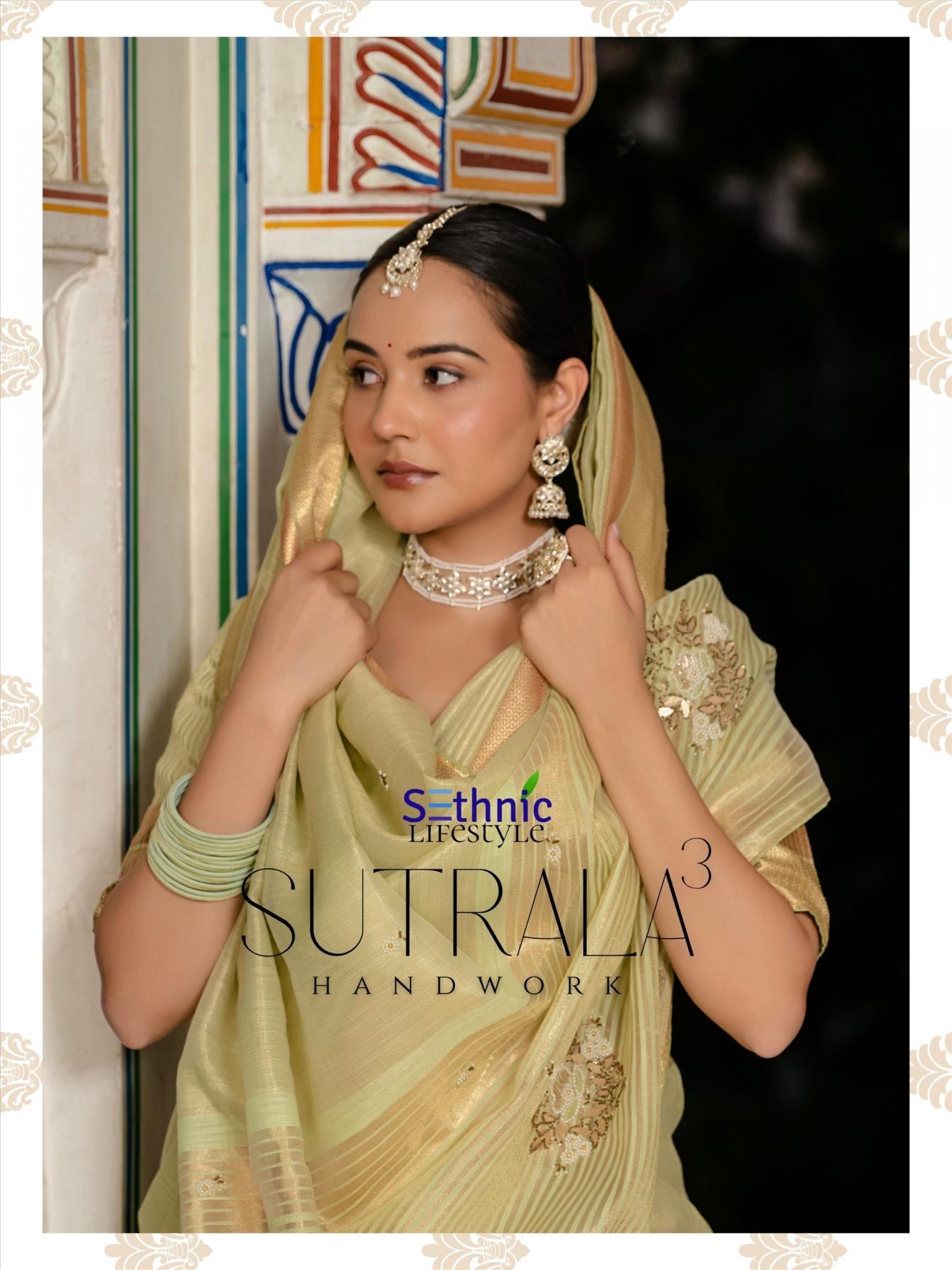 Sethnic lifestyle sutrala vol 3 tissue linen wholesale saree