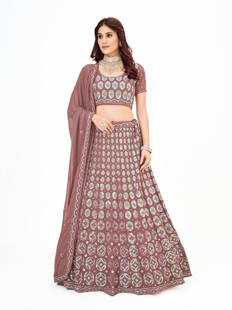 shee star lc124 georgette semi stitch lehenga unstitch blouse in wholesale surat