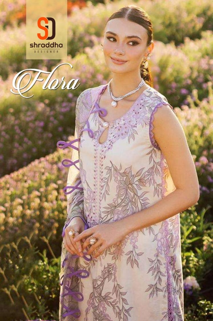 shraddha designer flora vol 1 series 1001 A to 1003 B lawn cotton modern pakistani salwar kameez in wholesale surat