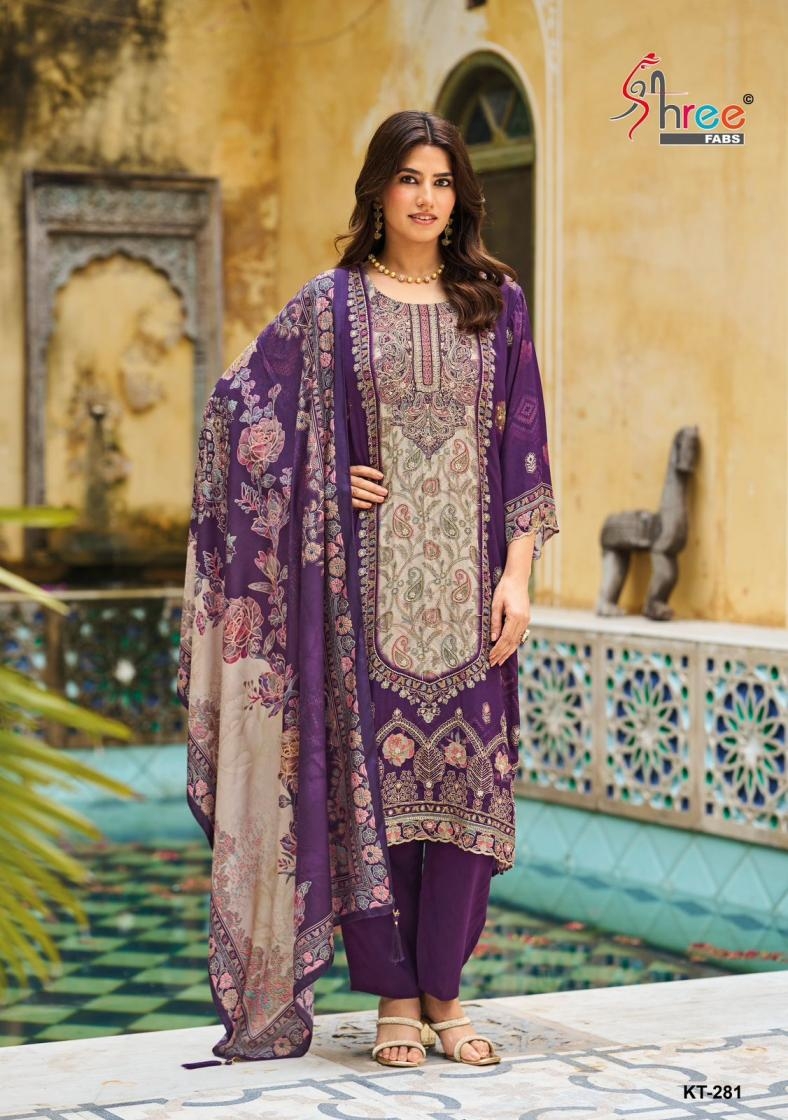 shree fabs kt 281 A to D viscose muslin pakistani salwar kameez in wholesale surat