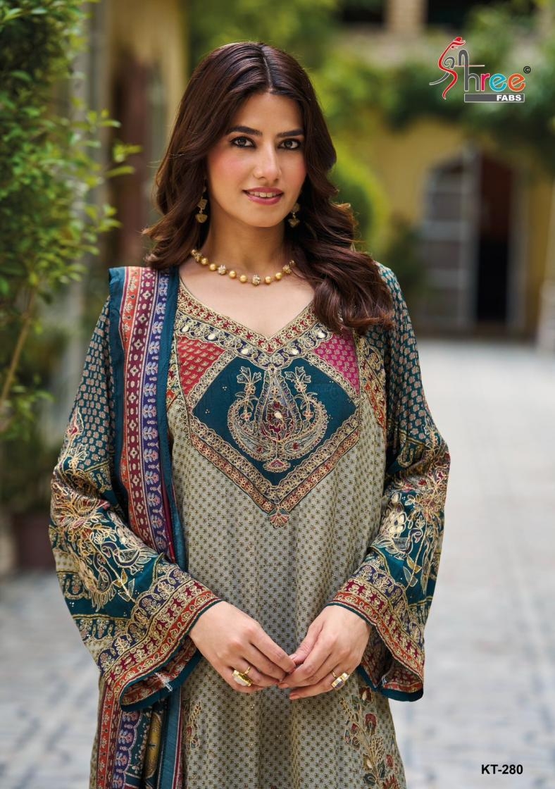 shree fabs launch kt 280 viscose muslin daily wear pakistani suit in wholesale surat
