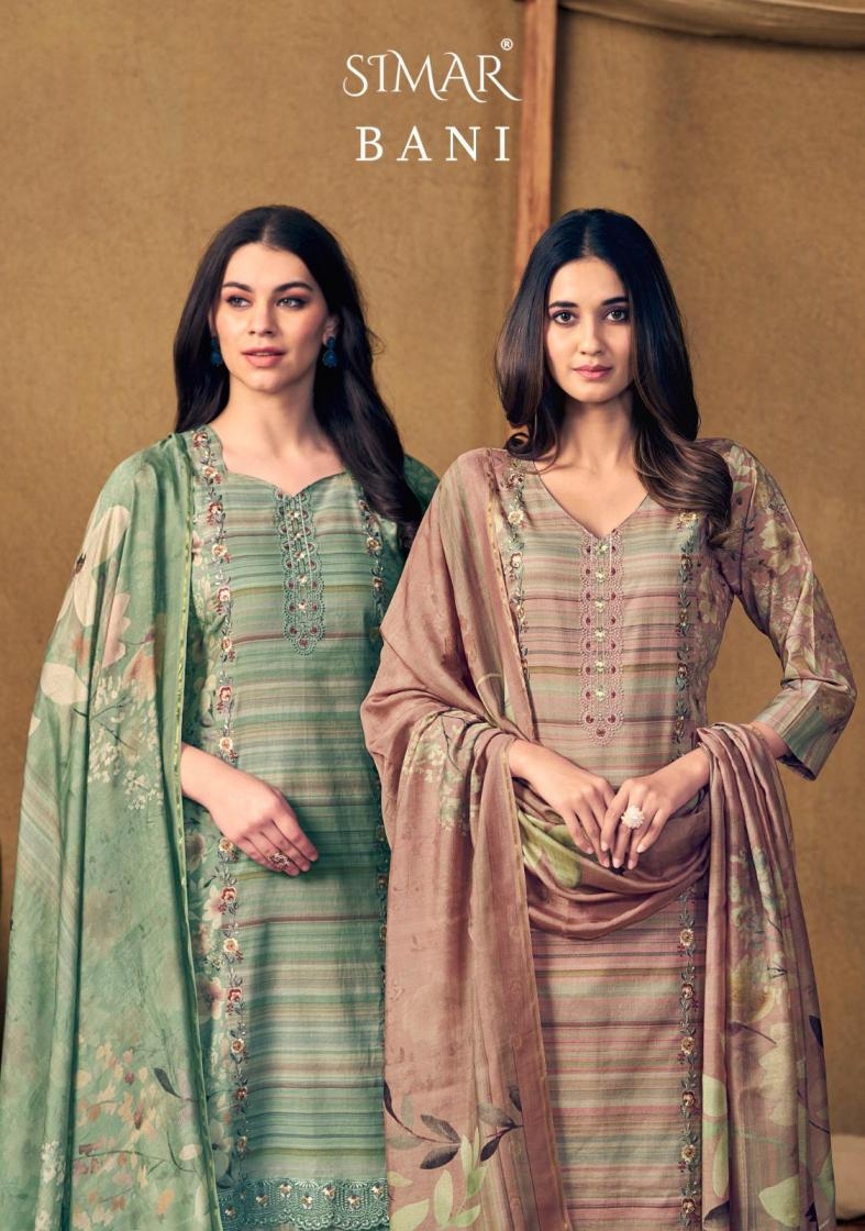 simar glossy bani 5008 A to D lawn cotton digital print suit in wholesale surat