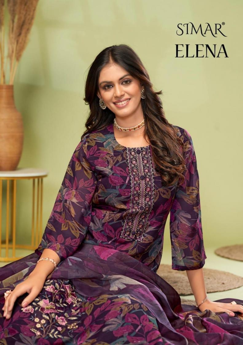 simar glossy elena 12115 A to C amazing digital print fancy ladies suit in wholesale surat