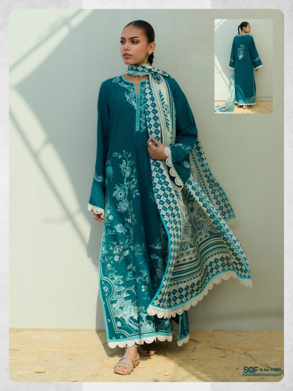 Sof Aliya B Vol-7 series 7001 to 7006 Karachi style salwar kameez in wholesale surat