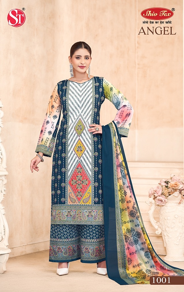 St Angel Vol-1 series 1001 to 1008  Heavy Cotton Printed salwar kameez in wholesale surat