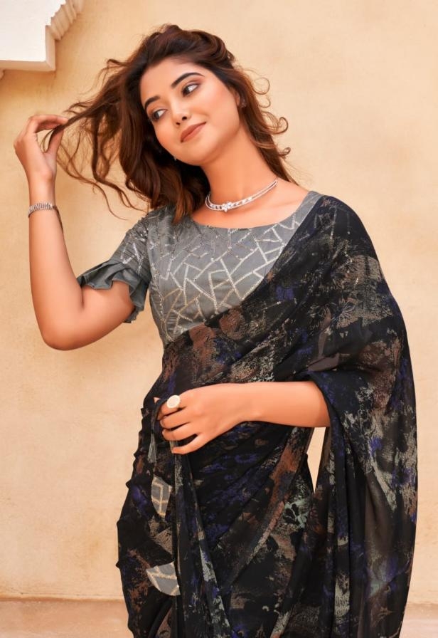 stavan sagaai chiffon attractive look sarees in wholesale surat