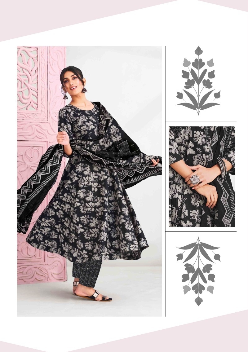 Suryajyoti Rashi Vol-3 series 3001 to 3010 Heavy Cotton Printed Anarkali Style Kurti Pant With Dupatta in wholesale surat