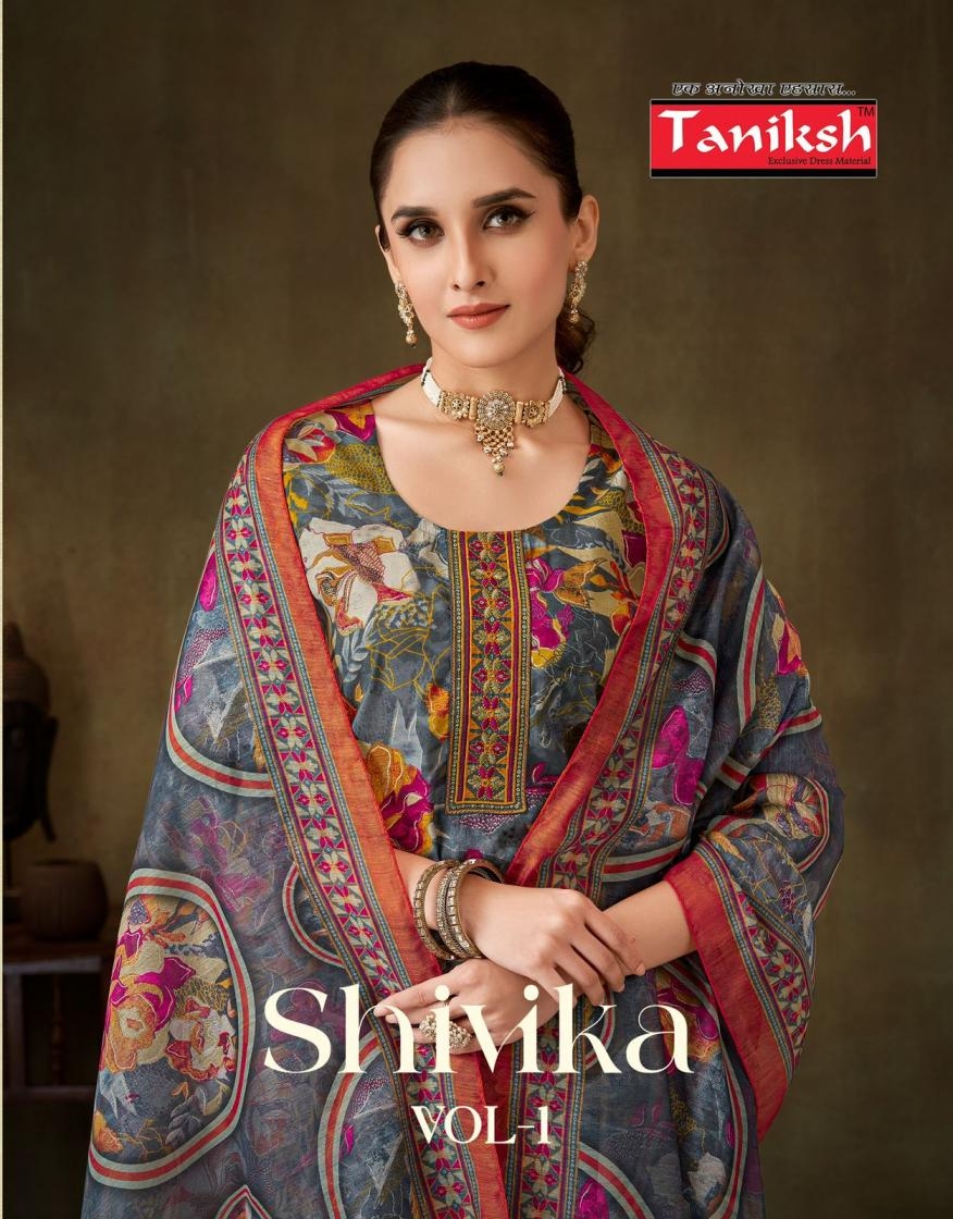 taniksh muslin shivika vol 1 series 1001 to 1008 print readymade modern salwar kameez in wholesale surat