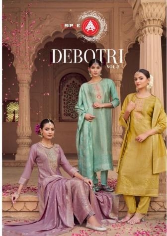  triple a debotri vol 2 series 17301 to 17306 viscose muslin salwar suit in wholesale surat