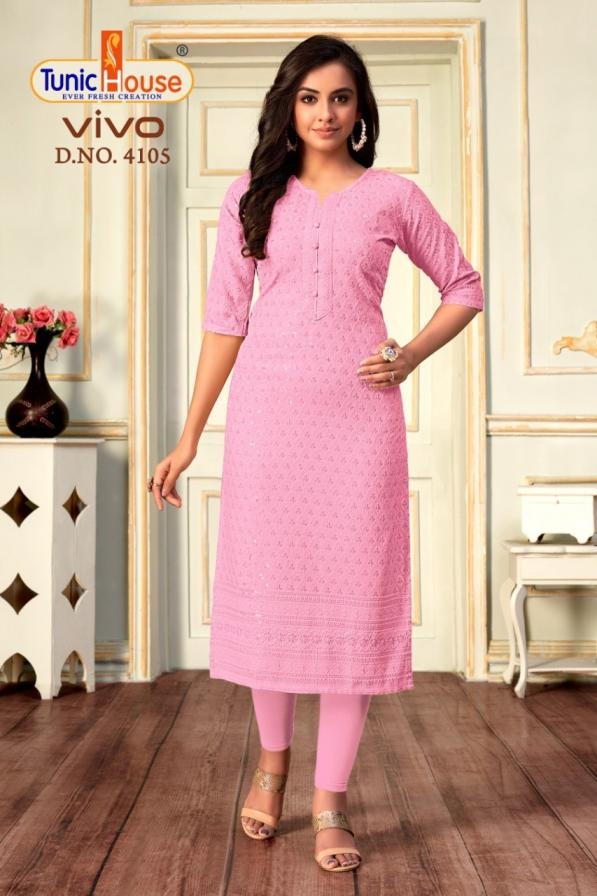 TUNIC HOUSE VIVO CHIKANKARI KURTI COMBO SIZE SET COLLECTION