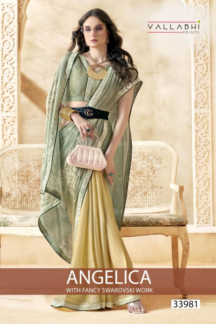 vallabhi prints angelica series 33981 to 33986 chiffon brasso new design saree in wholesale surat