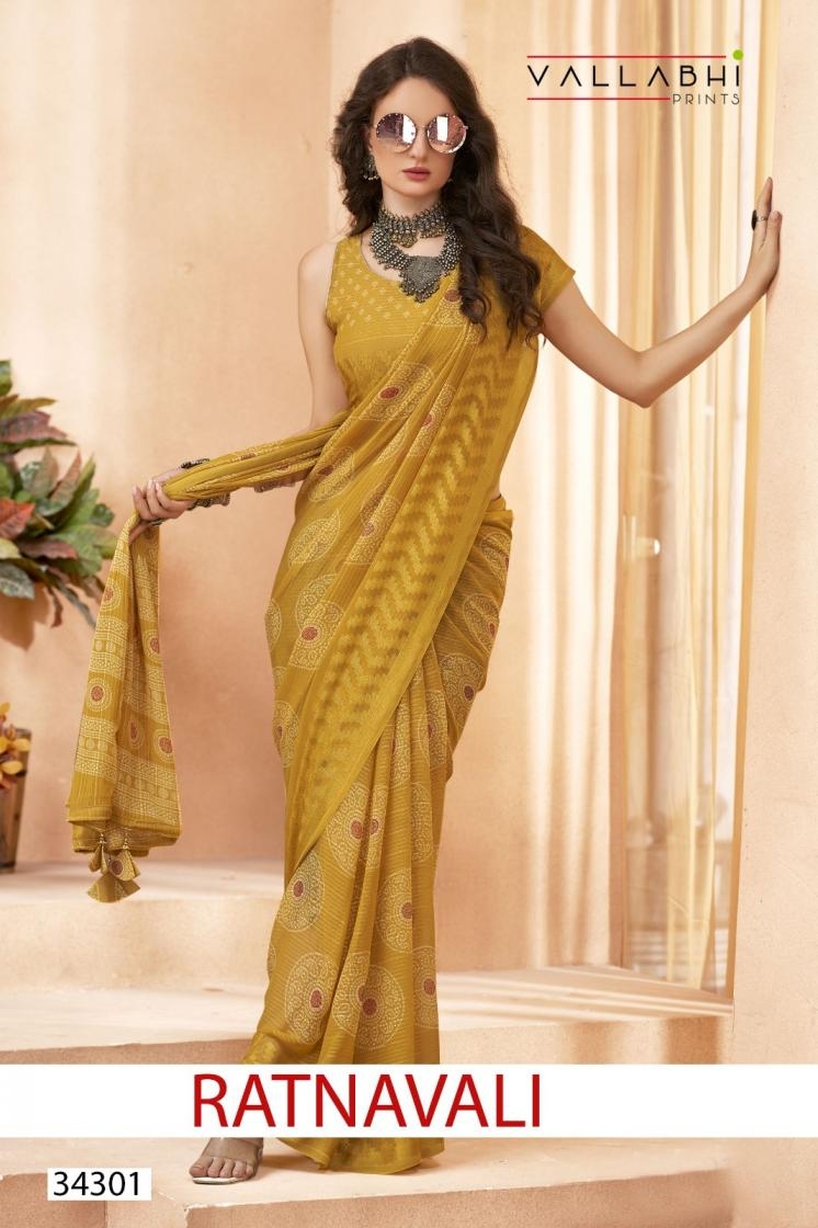 vallabhi prints ratnavali series 34301-34306 georgette wholesale saree